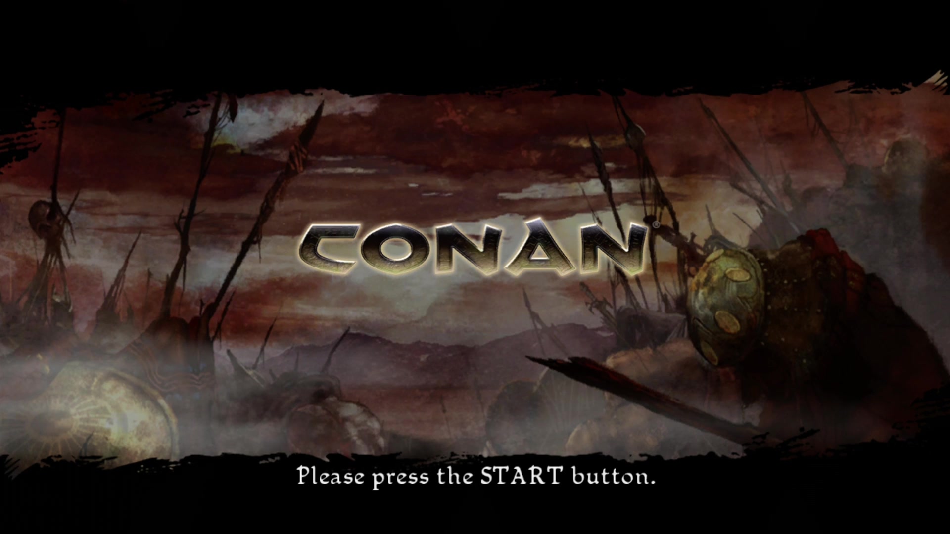 Conan title screen for Xbox 360